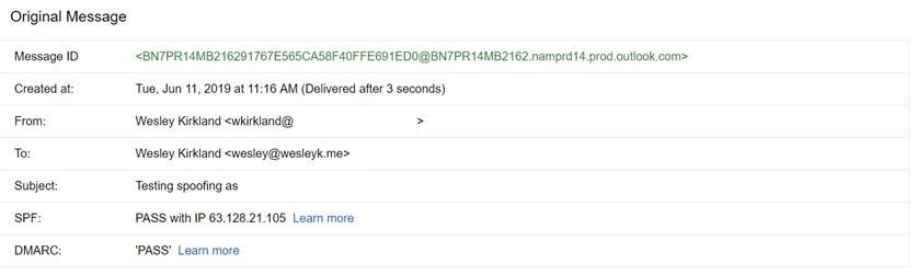 Mimecast Spoof Attempt 1