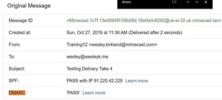 Spoofing Mimecast.com success